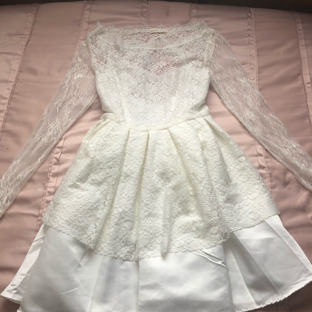 Backless White Afternoon Dress